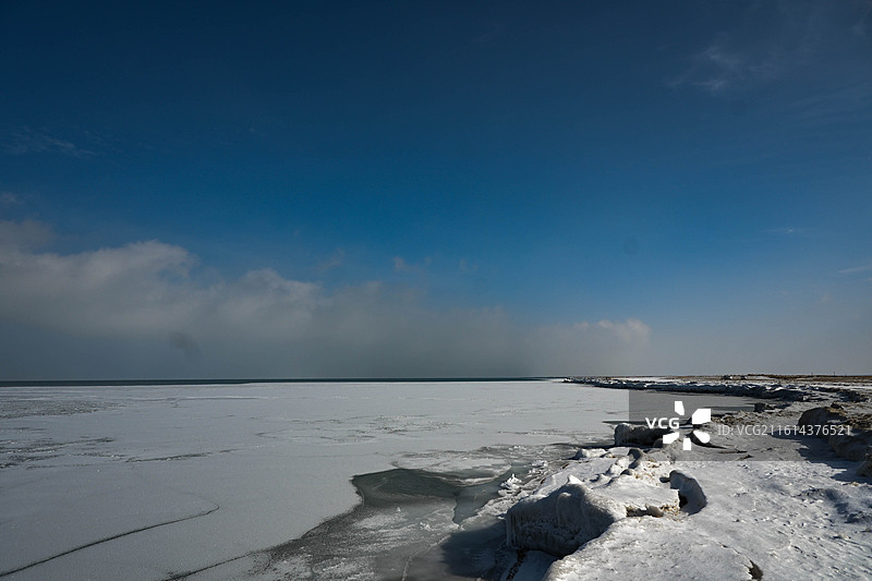 冬天青海湖之旅，冬日青海湖图片素材