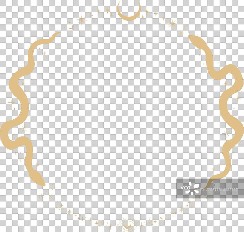 天体金色蛇形圆形边框图片素材