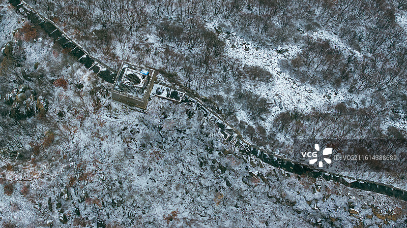 河北省秦皇岛市海港区板厂峪长城雪景图片素材