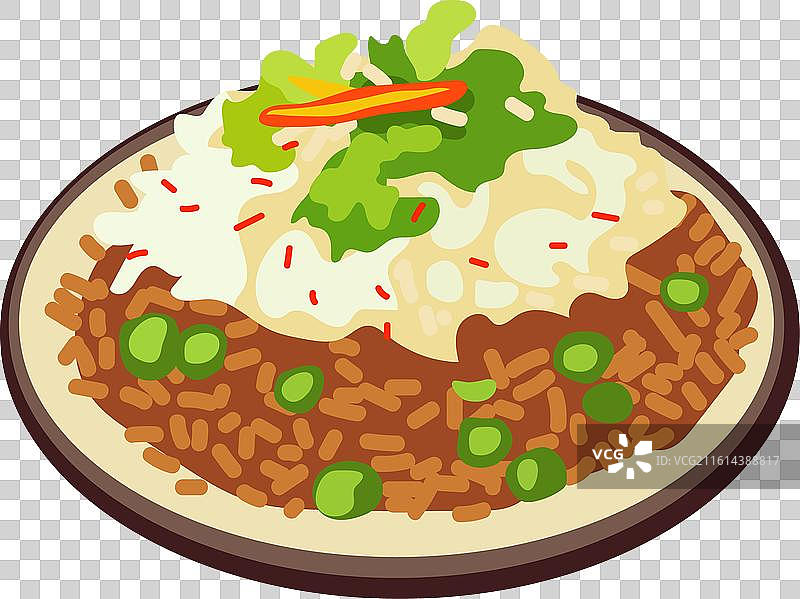 隔离的炒饭菜肴图片素材