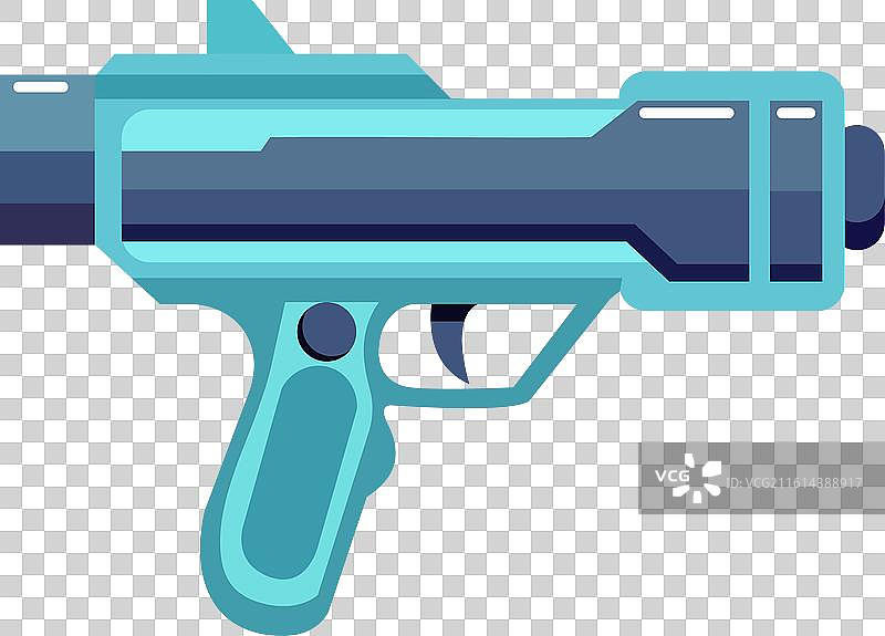 蓝色未来派枪图片素材