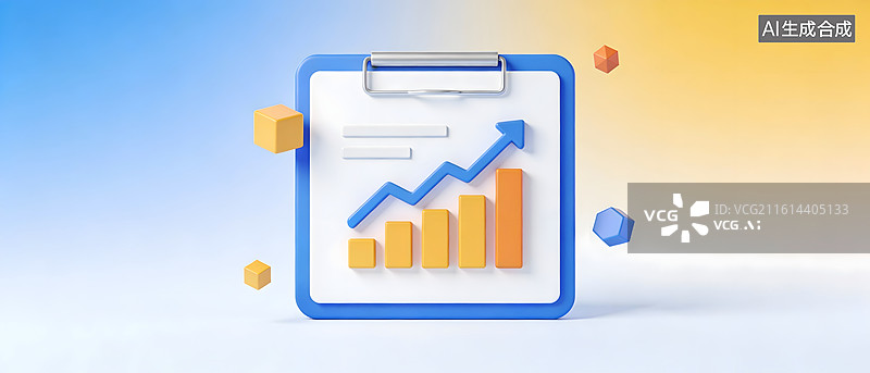 【AI数字艺术】增长图表与数据可视化展示图片素材