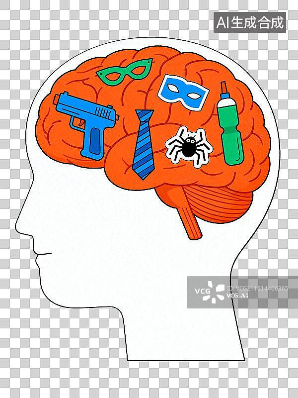 【AI数字艺术】脑子进水了？不，是‘胶水’进去了 4月愚人节创意插画系列图片素材