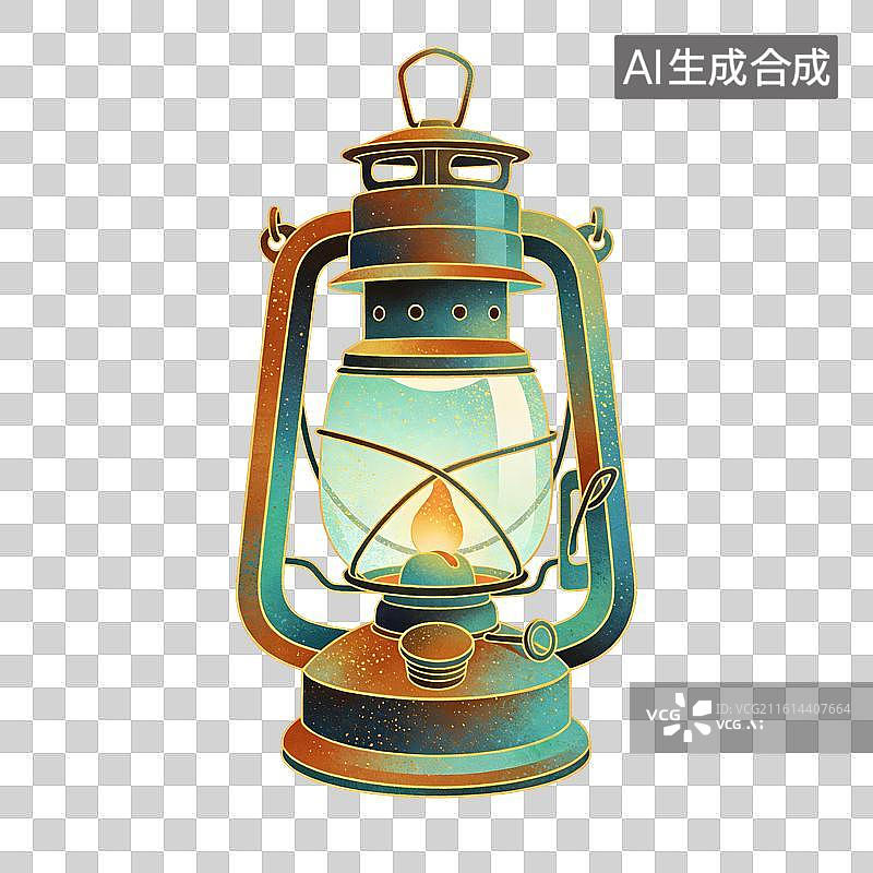 【AI数字艺术】煤油灯插画图片素材