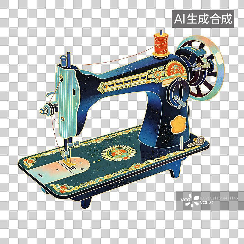 【AI数字艺术】缝纫机插画图片素材