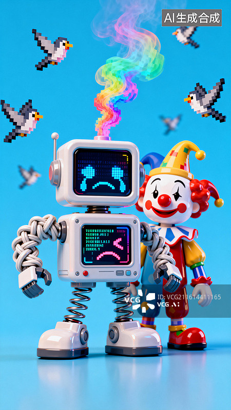 【AI数字艺术】“别信它！它只是‘假装’聪明，其实早就‘笑疯了’！”图片素材