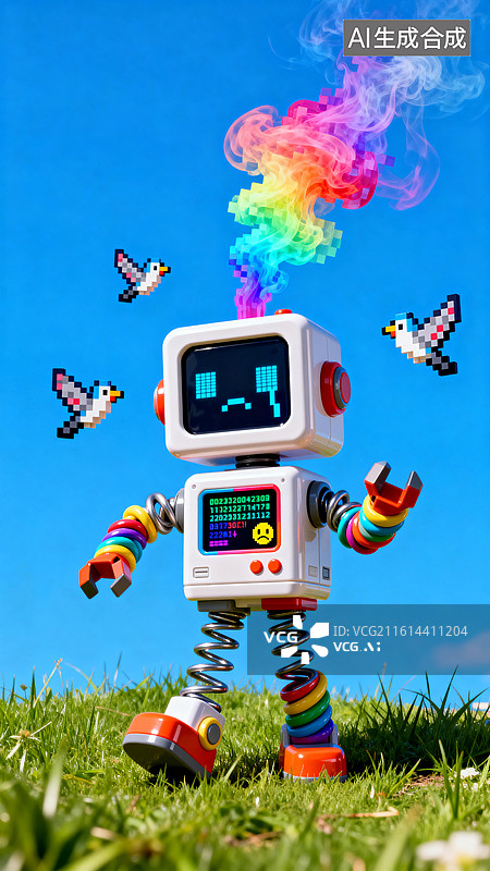 【AI数字艺术】“它以为自己在‘思考’，其实是在‘发疯’！”图片素材