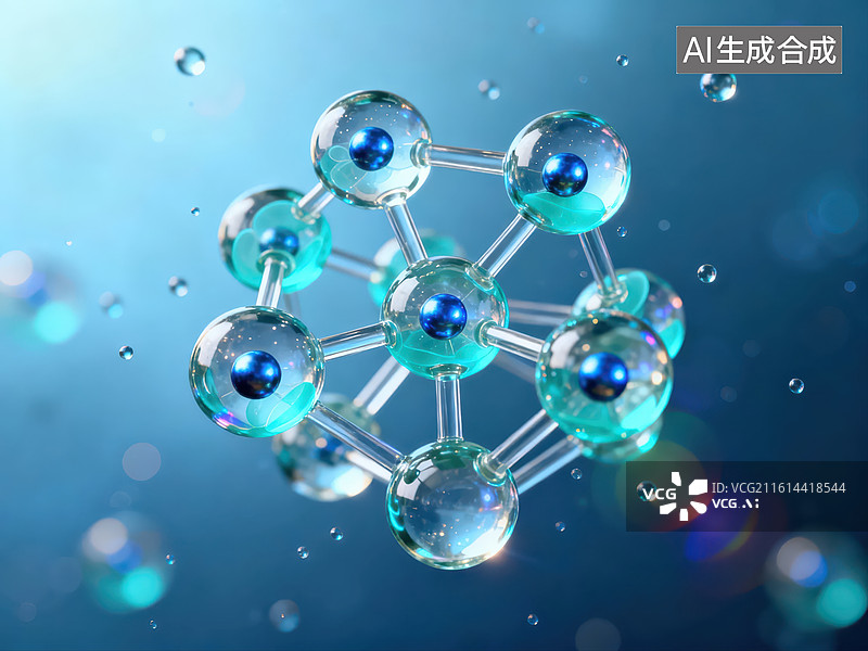 【AI数字艺术】分子结构三维模型图片素材