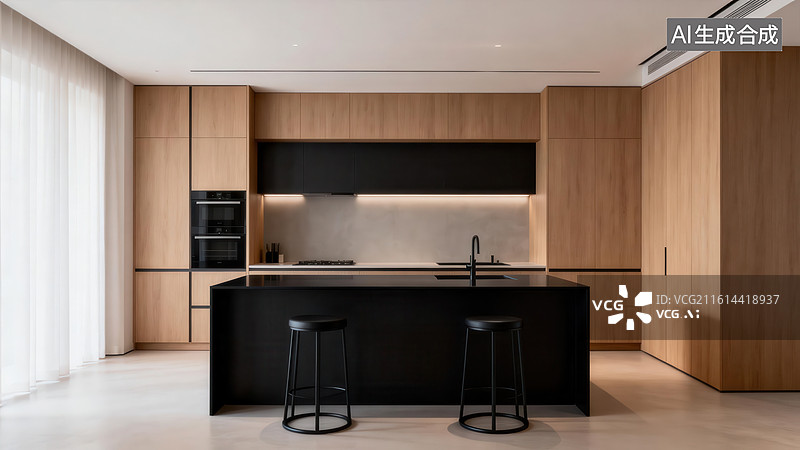 【AI数字艺术】现代简约风格厨房图片素材