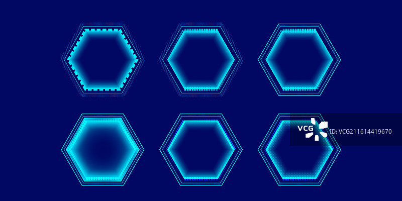 六边形科技边框图片素材