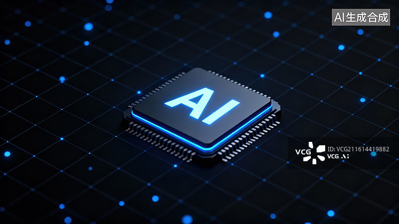 【AI数字艺术】人工智能芯片科技展示图片素材