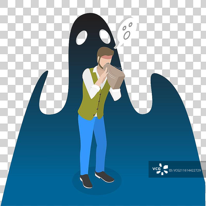 3d等距平面图：恐慌图片素材