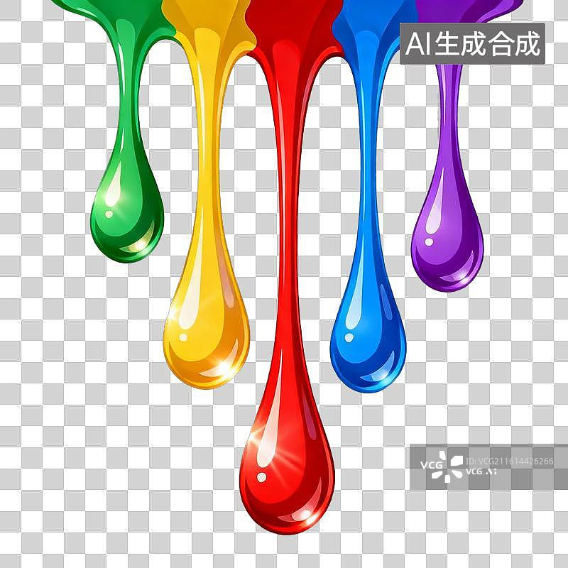 【AI数字艺术】彩色颜料滴落动态画面图片素材