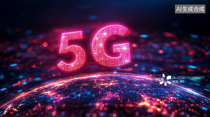 【AI数字艺术】5G通信技术全球互联互通科技主题背景图片素材