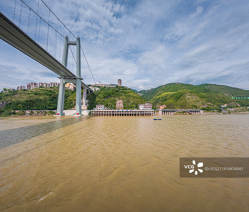 长江 三峡 沿岸风光 江面  风景 风景 建筑船舶等图片素材
