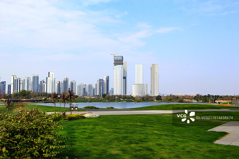 四川天府新区秦皇湖建筑图片素材