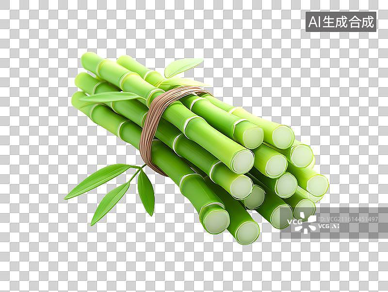 【AI数字艺术】一捆绿色的卡通竹子图片素材