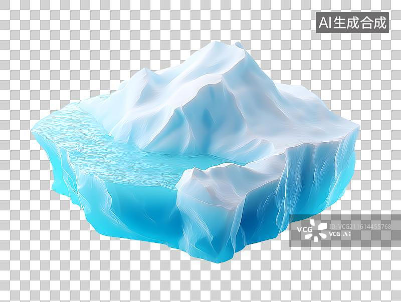 【AI数字艺术】一块蓝色的大冰山图片素材