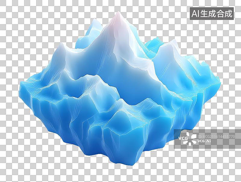 【AI数字艺术】一块蓝色的大冰山图片素材