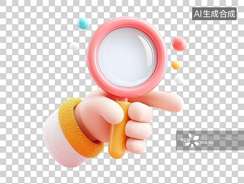 【AI数字艺术】手上拿着一个放大镜图片素材