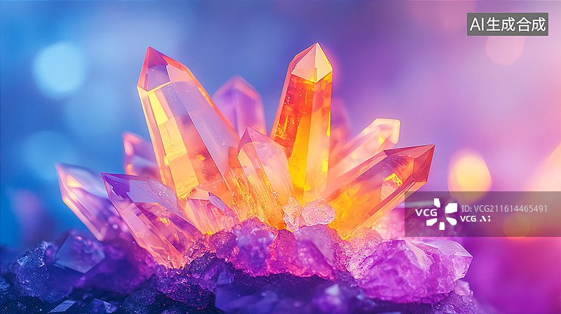 【AI数字艺术】璀璨水晶能量堆科技感背景图片素材