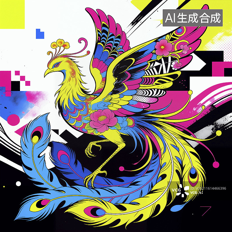 【AI数字艺术】凤凰插画图片素材