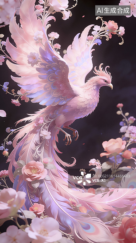 【AI数字艺术】凤凰插画图片素材