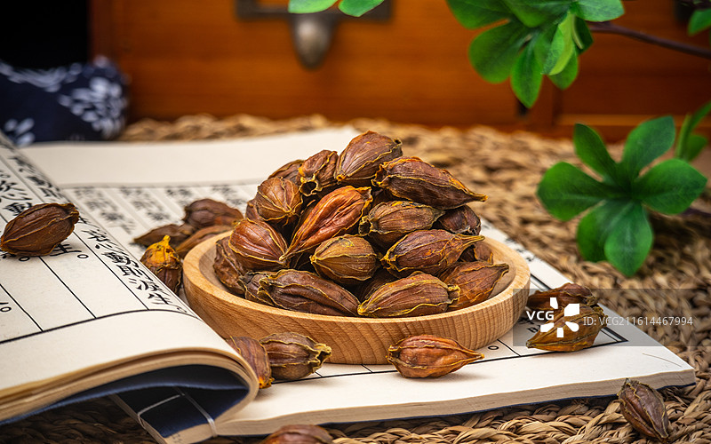 东方传统食品染色天然调料黄栀子干果图片素材