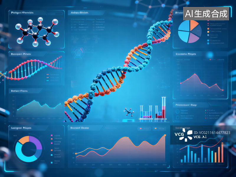 【AI数字艺术】实验室中的分子生物学研究图片素材