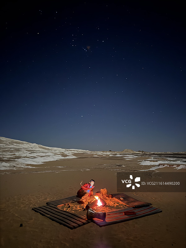 埃及撒哈拉沙漠的夜晚图片素材
