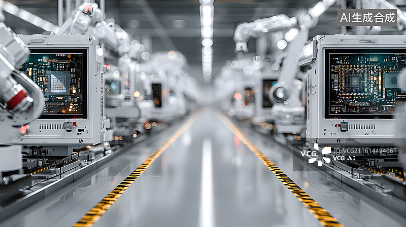 【AI数字艺术】自动化生产线环境图片素材