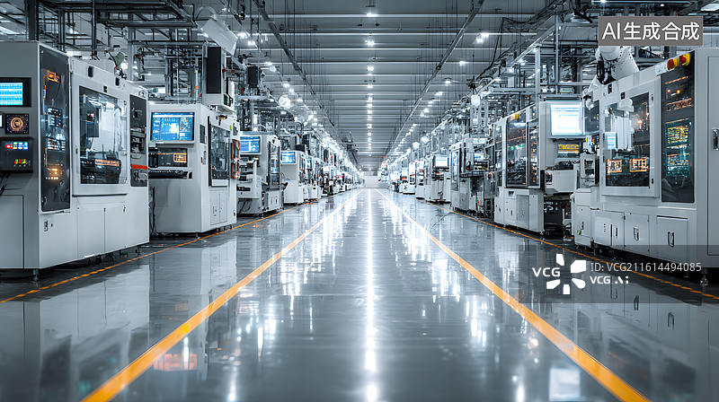 【AI数字艺术】自动化生产线环境图片素材