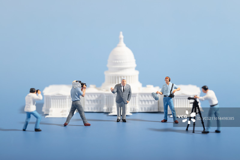 微缩创意美国国会与新闻发布图片素材