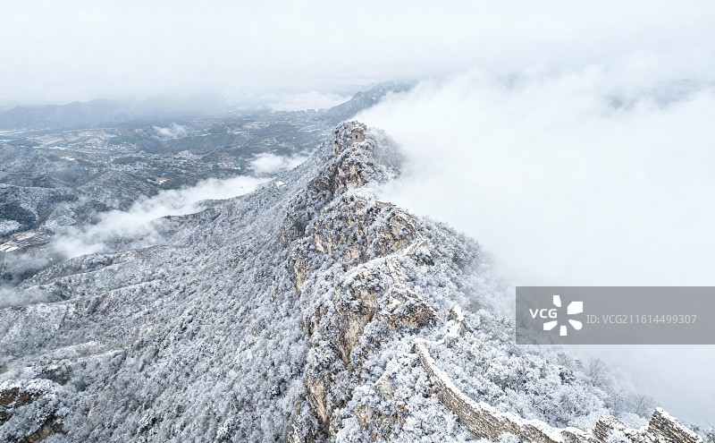 司马台长城雪图片素材