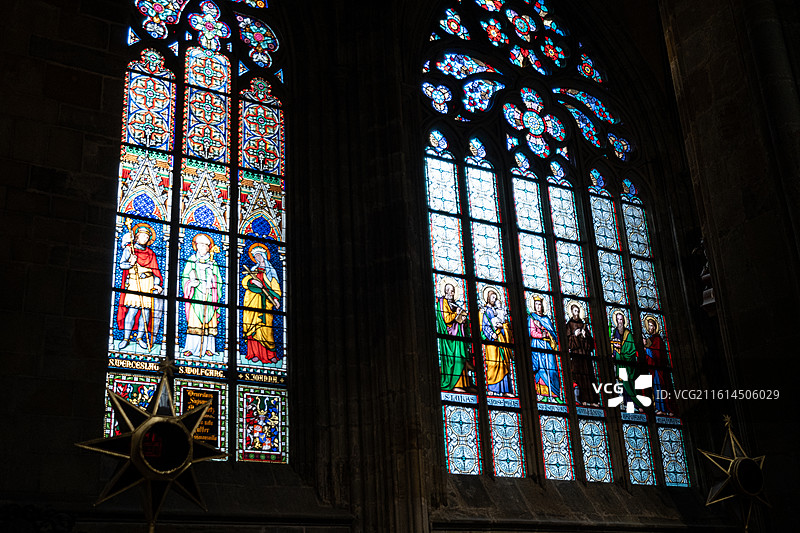 圣维特主教座堂彩窗图片素材