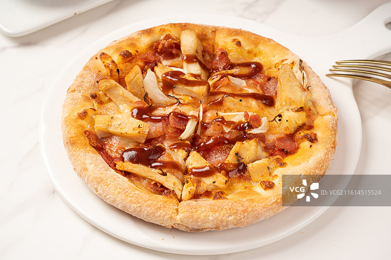 奥尔良鸡肉披萨图片素材