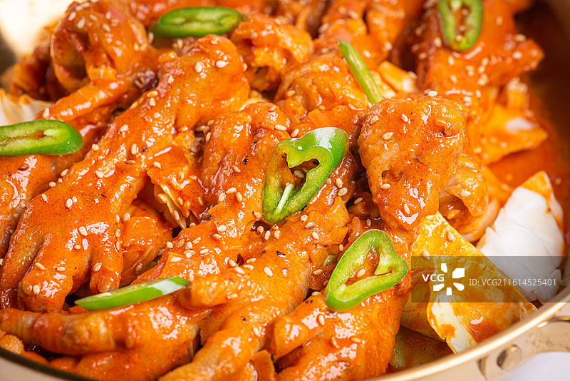 韩式辣鸡脚白底图图片素材