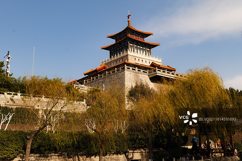 解放阁秋景图片素材