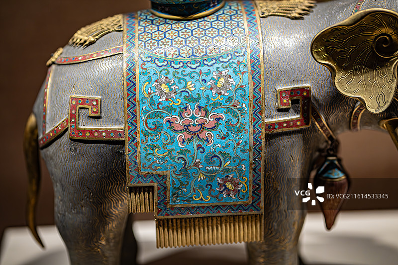 珐琅百年守护从紫禁城到故宫博物院午门特展故宫博物院藏清掐丝珐琅太平有象图片素材