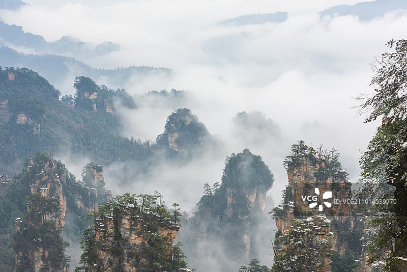 张家界天子山仙女散花景区图片素材