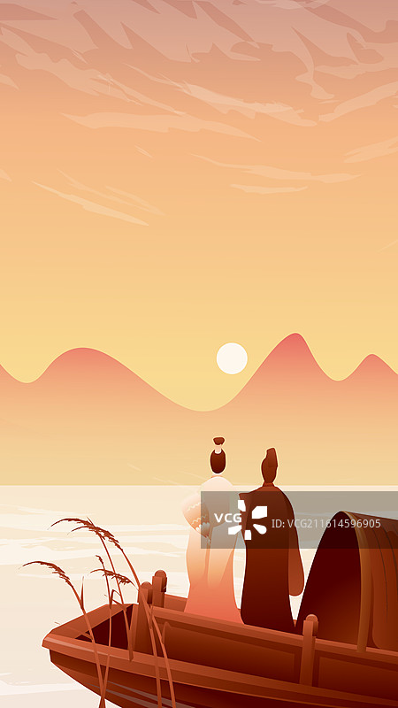 四大名著三国演义故事插画诸葛亮与鲁肃联合图片素材