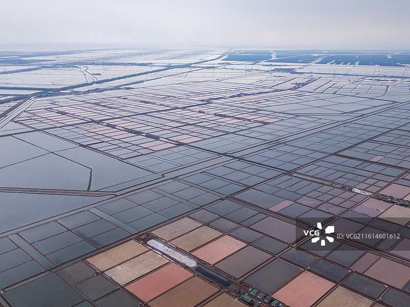 天津长芦塘沽盐场航拍图片素材