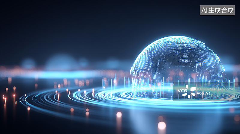 【AI数字艺术】互联网科技背景——数字地球图片素材
