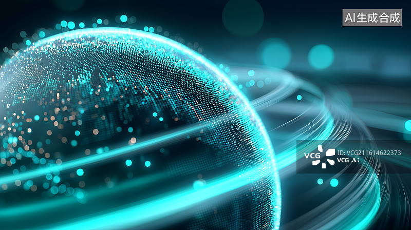【AI数字艺术】互联网科技背景——数字地球图片素材