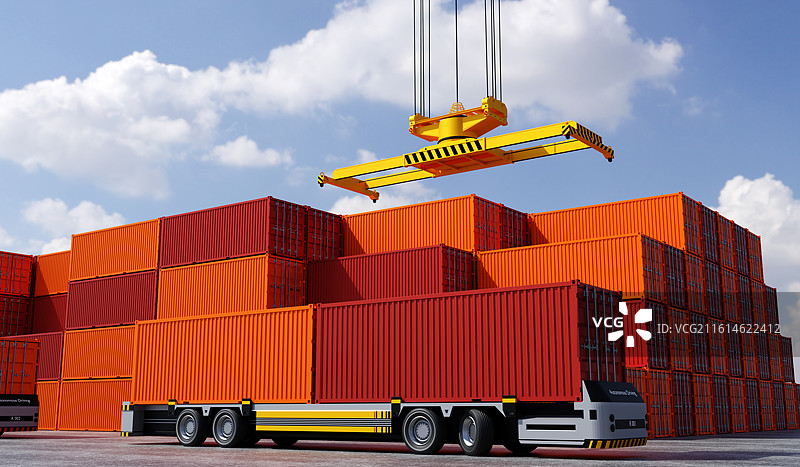 无人自动化码头货运场景图片素材