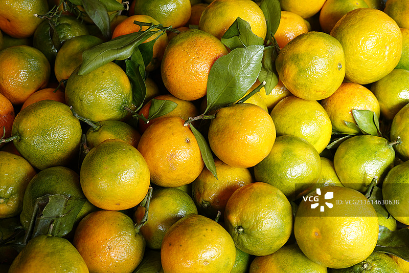 辽宁省丹东市丹东伟豪农贸市场早市新鲜水果：橘子桔子图片素材