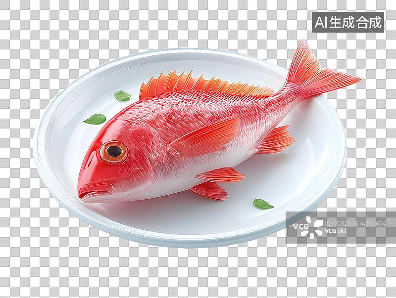 【AI数字艺术】一盘卡通烤鱼图片素材