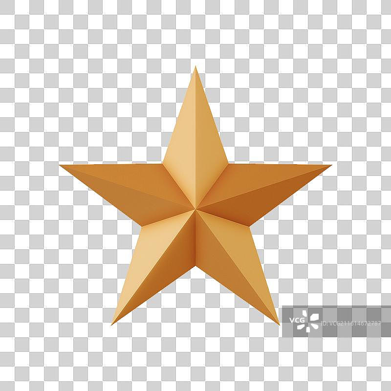 一颗金色闪亮五角星图片素材