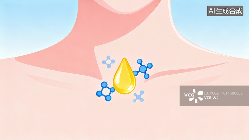 【AI数字艺术】颈部甲状腺示意图图片素材
