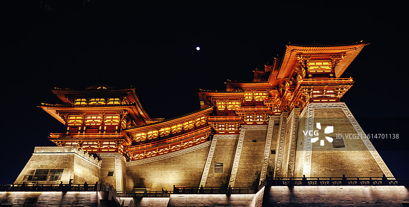 月色下的洛阳应天门图片素材